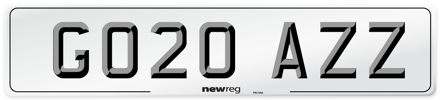 GO20 AZZ Number Plate from New Reg